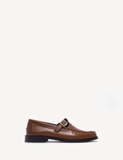 Moccasin T-Bar Loafers, Hazelnut, 36