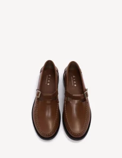 Moccasin T-Bar Loafers, Hazelnut, 36