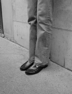 Moccasin T-Bar Loafers, Hazelnut, 36