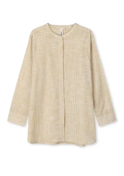 Mono Lines Ida Skjorte, Okker/ Hvid, XS