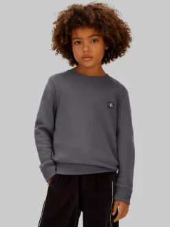 Mono Mini Badge Sweatshirt, Coal, 152 cm