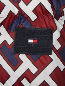 Monogram Puffer Jakke, Rød, XXL