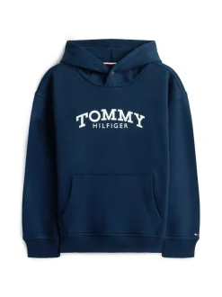 Monotype Print Hættetrøje, Dark Night Navy, 152 cm