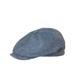Montreal 41 Linen Flatcap, Blue, XL