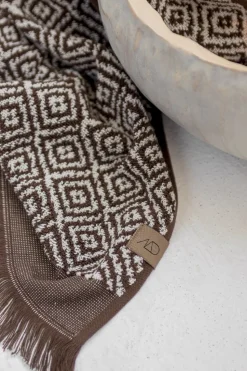 Morocco Håndklæde, Chocolate/Off-white, 70x135 cm