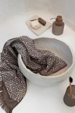 Morocco Håndklæde, Chocolate/Off-white, 70x135 cm