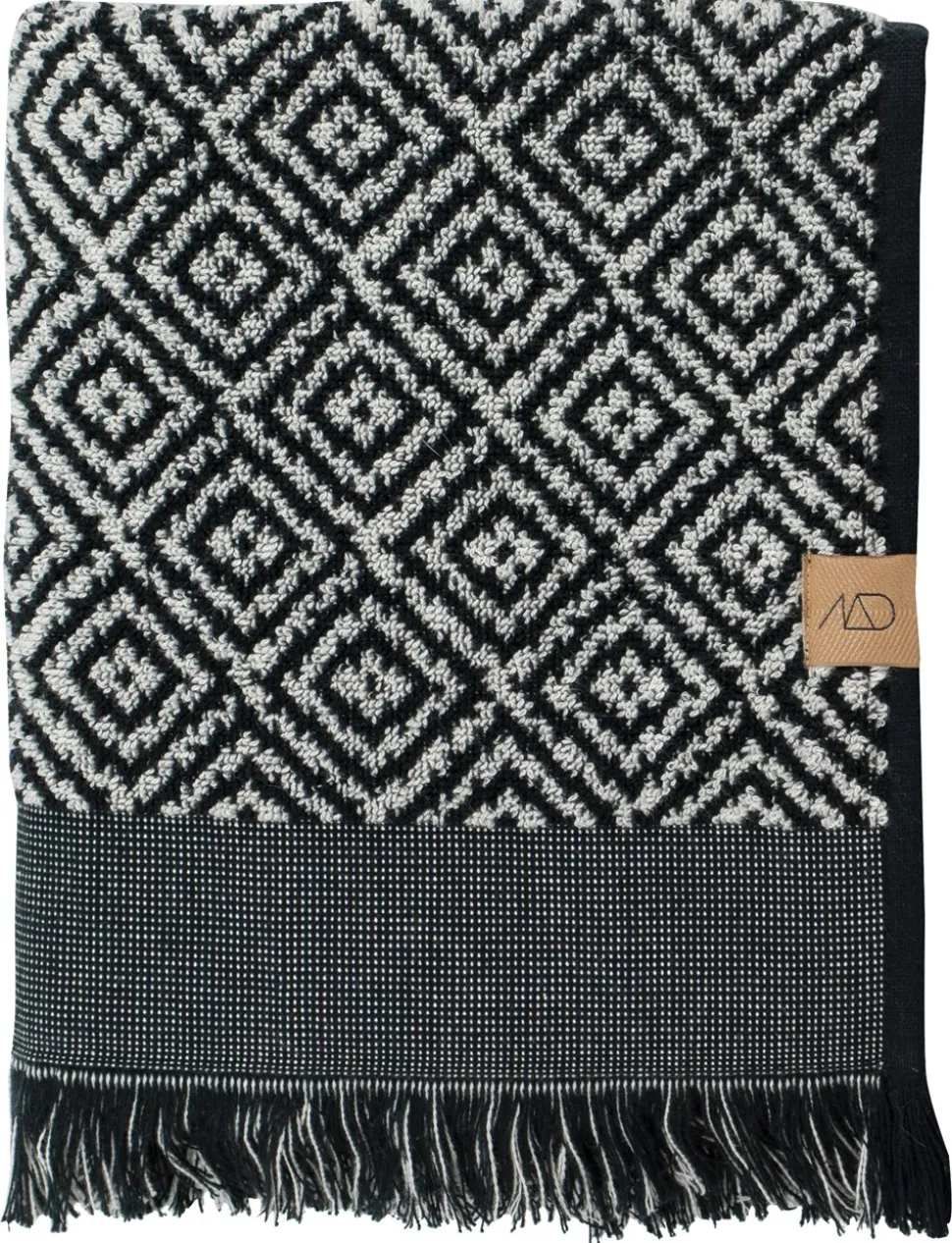 Morocco 2-pak Håndklæde, Sort/Hvid, 35x60 cm