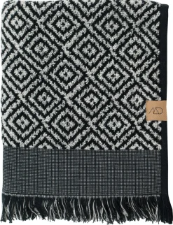 Morroco Håndklæde, Sort/Hvid, 50x95 cm