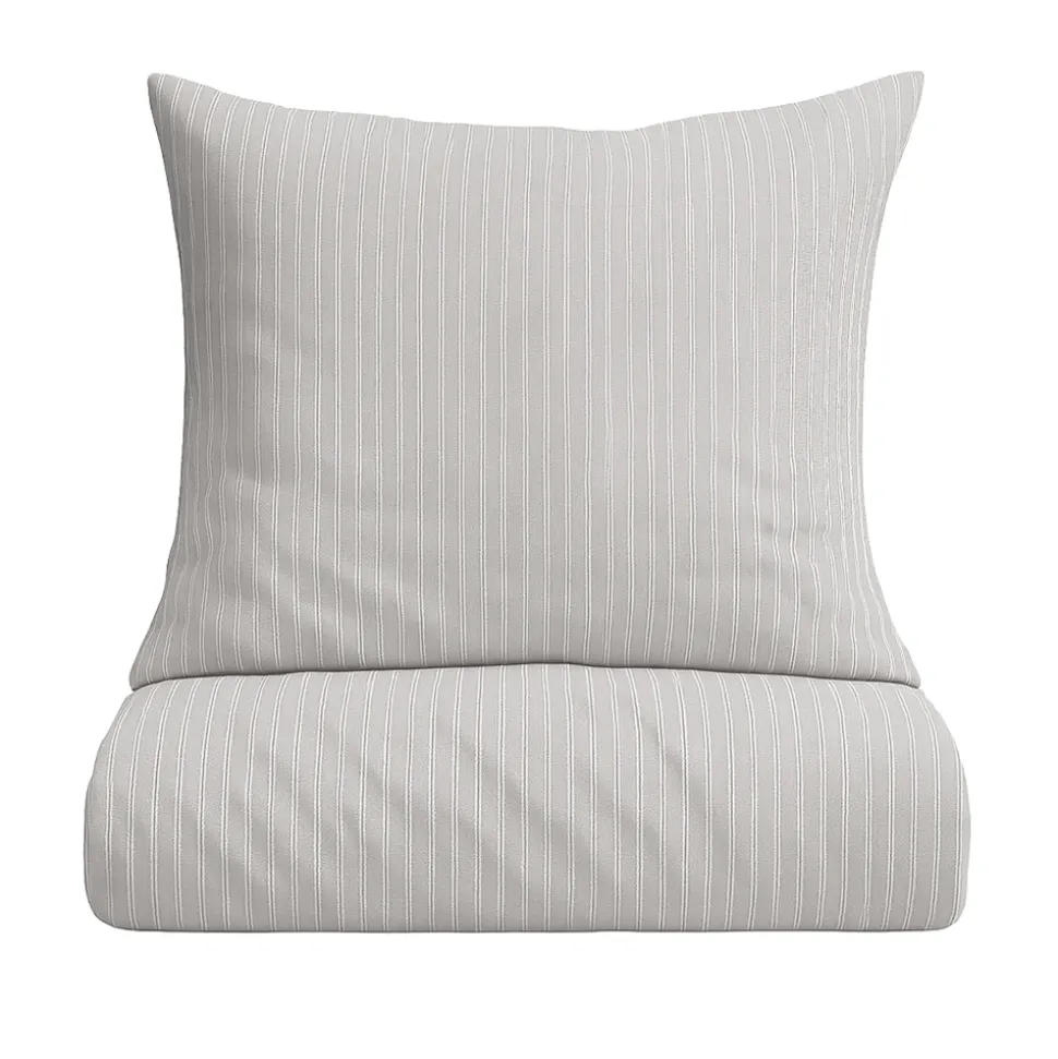 Multi Stripe Sengelinned, Mud, 140x200 cm