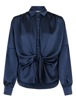Naja Satin Skjorte, Midnight Blue, 36
