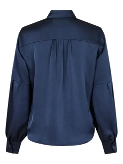 Naja Satin Skjorte, Midnight Blue, 36