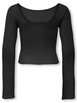 Natasja Deep Back Bluse, Black, 146-152 cm