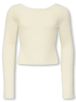 Natasja Deep Back Bluse, Egret, 158-164 cm