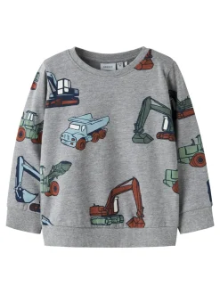 Nenean Sweatshirt, Grey Melange, 116 cm