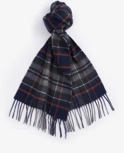 New Check Tarten Halstørklæde, Navy/Dark Ginger, One size