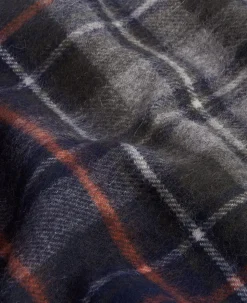 New Check Tarten Halstørklæde, Navy/Dark Ginger, One size