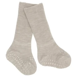 Non-Slip Merino Wool Strømper, Sand, 23-26