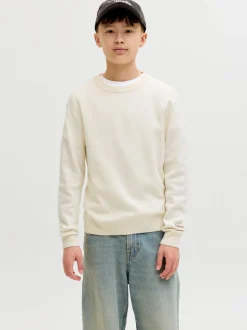 Norrebro Light Crew Neck Striktrøje, Sea Salt, 164 cm