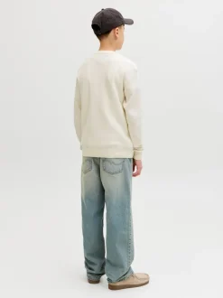 Norrebro Light Crew Neck Striktrøje, Sea Salt, 164 cm