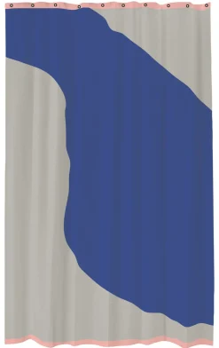 Nova Arte Badeforhæng, Light Grey/Cobal, 150x200 cm