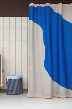 Nova Arte Badeforhæng, Light Grey/Cobal, 150x200 cm