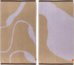 Nova Arte 2-pak Håndklæder, Sand/Lilac, 50x90 cm