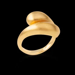 Ocean Flow Duo Ring, Gold Plated, 54