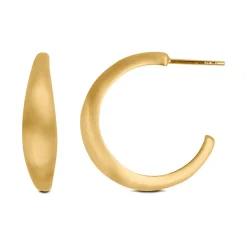 Ocean Flow Large Øreringe, Gold Plated