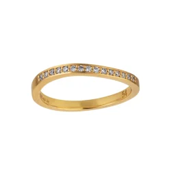 Ocean Flow Sparkle Band Ring, Gold Plated, 52