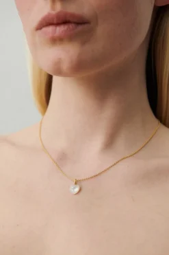 Ocean Heart Halskæde, Gold Plated, 40-45 cm