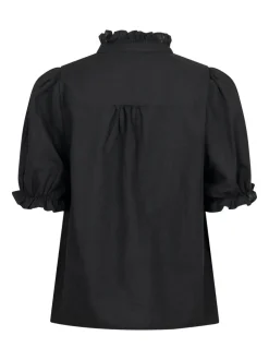 Odesa Linen Bluse, Black, 38