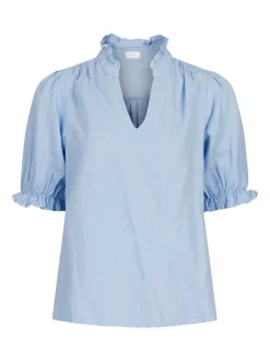 Odesa Linen Bluse, Light Blue, 40
