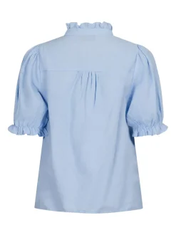 Odesa Linen Bluse, Light Blue, 40