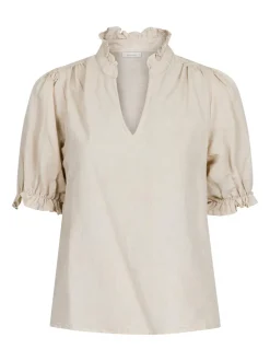 Odesa Linen Bluse, Sand, 36