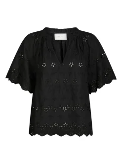 Odet Embroidery Bluse, Black, 38