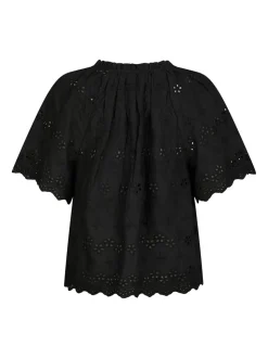 Odet Embroidery Bluse, Black, 38