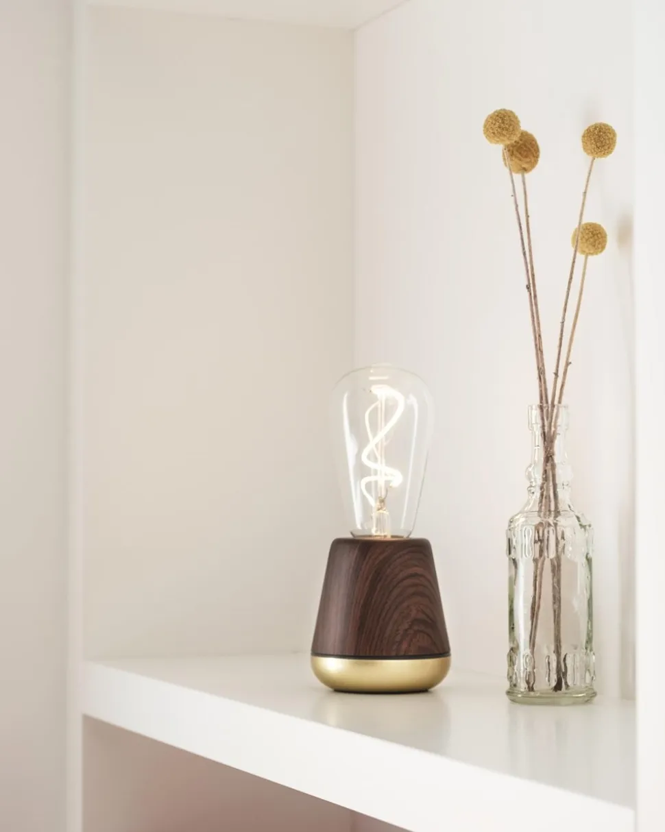 One Bordlampe, Walnut