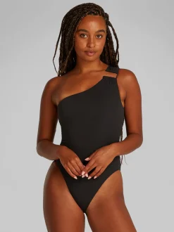 One Shoulder Badedragt, Black, M