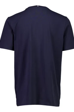 O-Neck Print T-shirt, Navy, L
