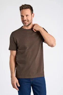 O-Neck T-shirt, Dk Brown, L