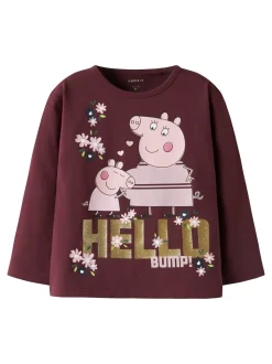 Ora Peppa Bluse, Burgundy, 104 cm