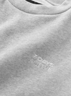 Organic Fitted Crewneck Sweatshirt, Heather Grey, M