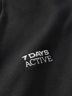 Organic Fitted Crewneck Sweatshirt, Black, M