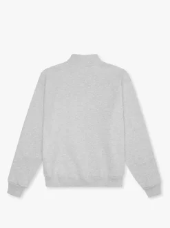Organic Regular Half Zip Sweatshirt, Heather Grey, XL