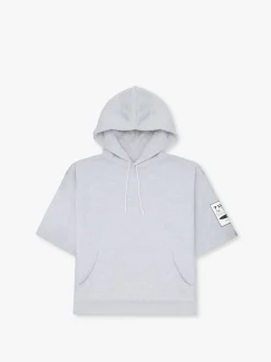 Organic Short Sleeve Hættetrøje, Heather Grey, XL