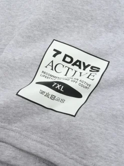 Organic Short Sleeve Hættetrøje, Heather Grey, XL