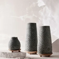 Oria Lanterne, Grå, 10x26x10 cm