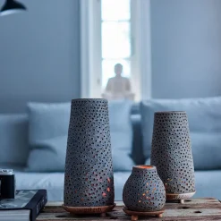 Oria Lanterne, Grå, 10x26x10 cm