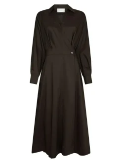 Ottana Poplin Kjole, Chocolate Brown, 42