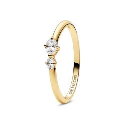 Ovale Due Ring, Gold Plated, 54